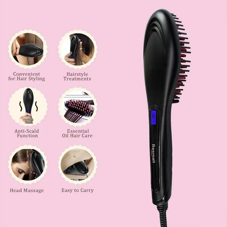 Electric Hair Straightening Brush Hair Straightener