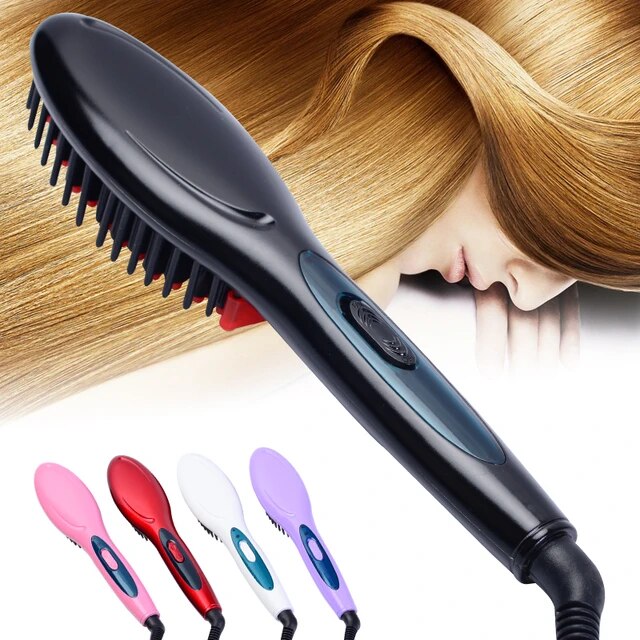 Electric Hair Straightening Brush Hair Straightener